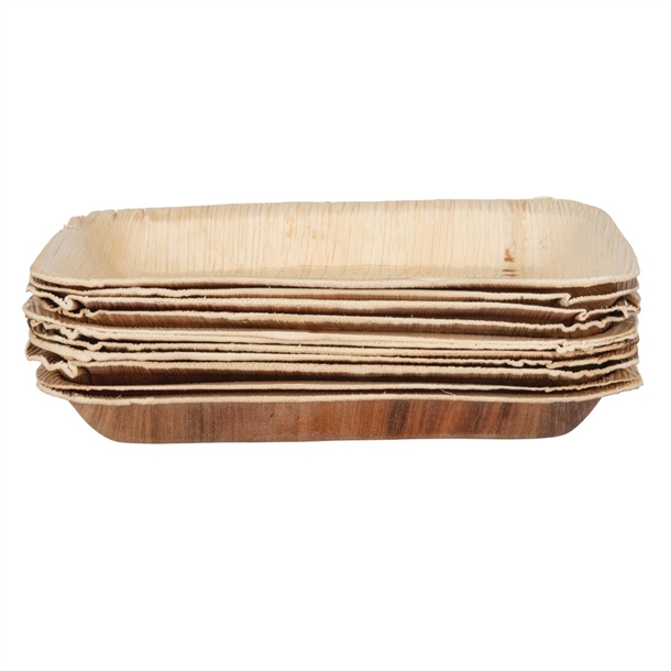 Fiesta Compostable Deep Palm Leaf Plates Rectangular 250mm (100 Pack) Fiesta Compostable Deep Palm Leaf Plates Rectangular 250mm (100 Pack)