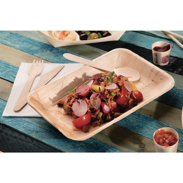 Fiesta Compostable Deep Palm Leaf Plates Rectangular 250mm (100 Pack) Fiesta Compostable Deep Palm Leaf Plates Rectangular 250mm (100 Pack)