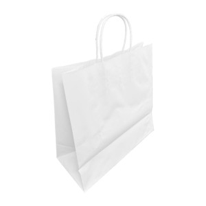Fiesta Recyclable Twist Handle White Paper Bags Medium (250 Pack)