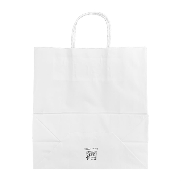 Fiesta Recyclable Twist Handle White Paper Bags Medium (250 Pack)