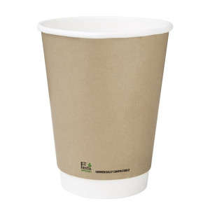 Fiesta Compostable Coffee Cups Double Wall 340ml (25 Pack)