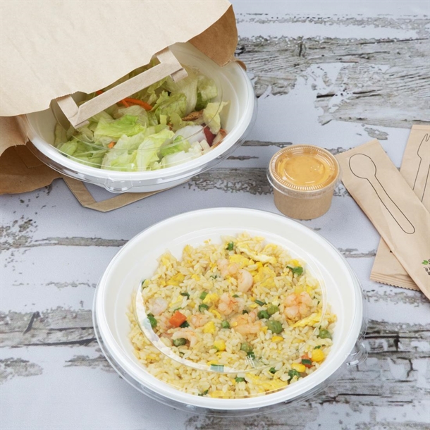Fiesta Recyclable PET Lids for Poke Bowl Bases 710/946ml (50 Pack)