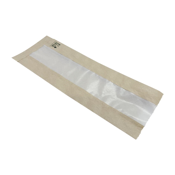 Fiesta Compostable Baguette Bags with Glassine Window 300x100x60mm (Pack 1000)