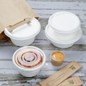 Fiesta Compostable Bagasse Bowl Base 900ml (50 Pack)