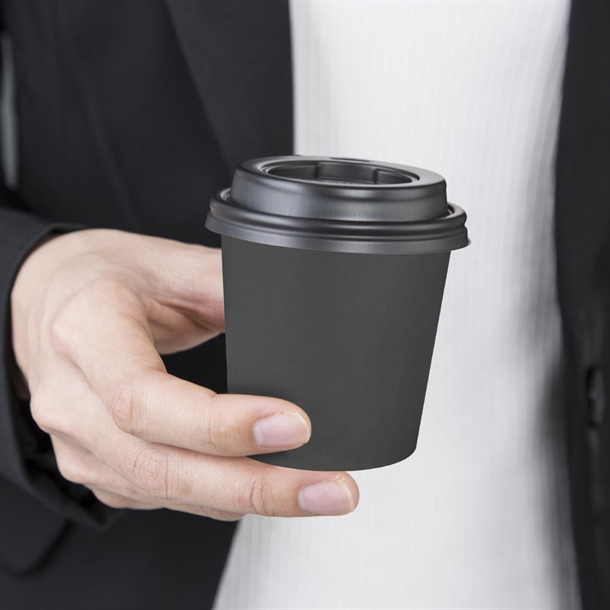 Fiesta Compostable Hot Cups Single Wall Black 177ml (50 Pack)