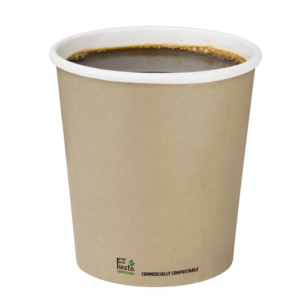 Fiesta Compostable Coffee Cup Single Wall Kind Kraft 225ml (50 Pack) Fiesta Compostable Coffee Cup Single Wall Kind Kraft 225ml (50 Pack)
