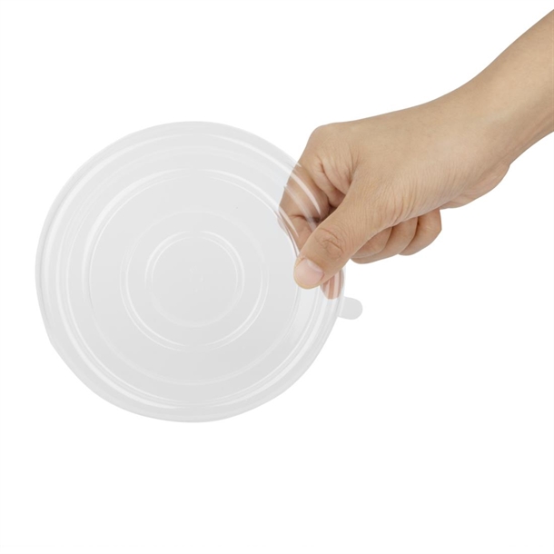 Fiesta Recyclable PET Lids for 400/500ml Bowl Bases (50 Pack)