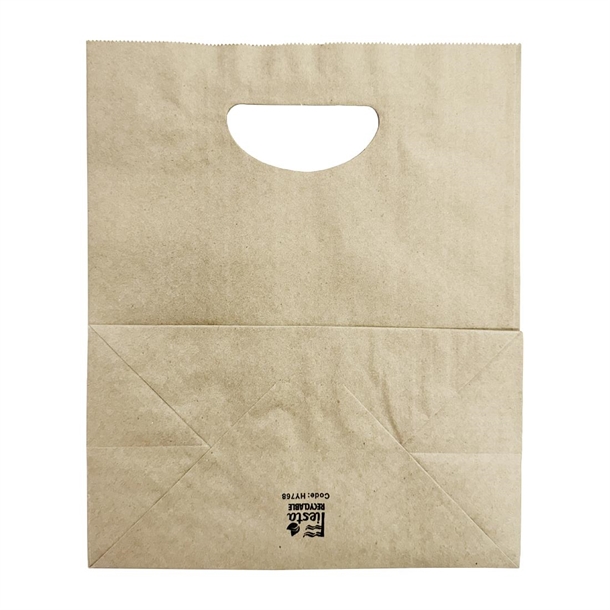 Fiesta Recyclable D Cut Handle Brown Paper Bags Large (250 Pack)