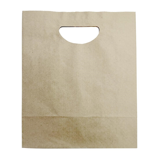 Fiesta Recyclable D Cut Handle Brown Paper Bags Large (250 Pack)
