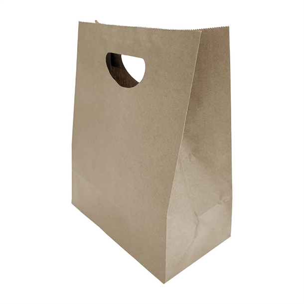 Fiesta Recyclable D Cut Handle Brown Paper Bags Large (250 Pack)