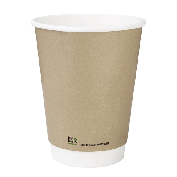 Fiesta Compostable Coffee Cups Double Wall 340ml (500 Pack) Fiesta Compostable Coffee Cups Double Wall 340ml (500 Pack)