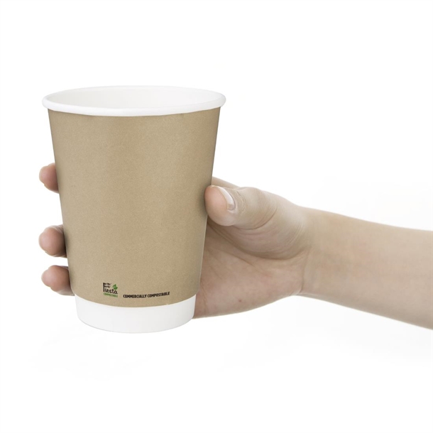 Fiesta Compostable Coffee Cups Double Wall 340ml (500 Pack) Fiesta Compostable Coffee Cups Double Wall 340ml (500 Pack)