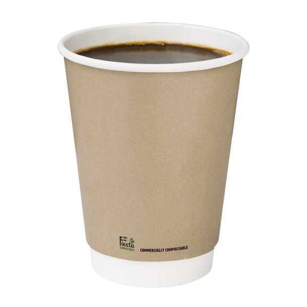 Fiesta Compostable Coffee Cups Double Wall 340ml (500 Pack) Fiesta Compostable Coffee Cups Double Wall 340ml (500 Pack)