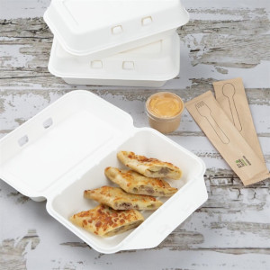 Fiesta Compostable Bagasse Food Containers 245x150mm (200 Pack)