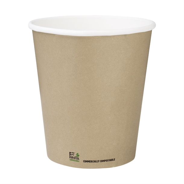 Fiesta Compostable Coffee Cup Single Wall Kind Kraft 340ml (1000 Pack)