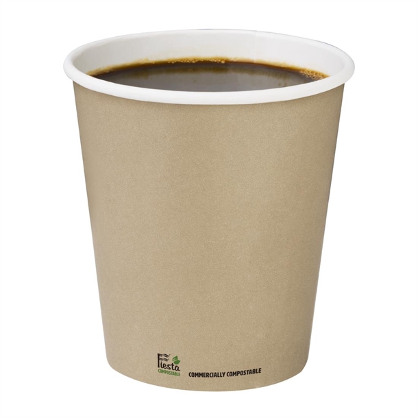 Fiesta Compostable Coffee Cup Single Wall Kind Kraft 340ml (1000 Pack)