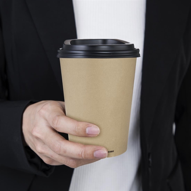 Fiesta Compostable Coffee Cup Single Wall Kind Kraft 340ml (1000 Pack)
