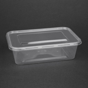 Fiesta Recyclable Plastic Microwavable Containers with Lid Medium 650ml (250 Pack)