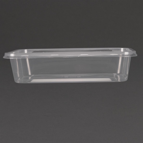 Fiesta Recyclable Plastic Microwavable Containers with Lid Small 500ml (250 Pack)