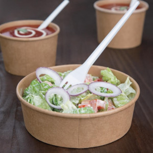 Fiesta Compostable Round Kraft Salad Bowl 500ml (300 Pack)