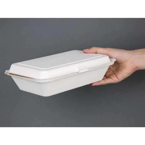 Fiesta Green Compostable Hinged Container 64x161x248mm (250 Pack)