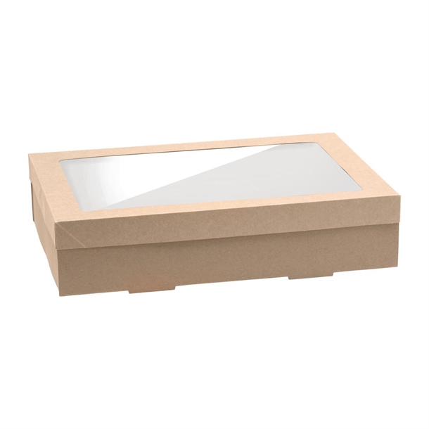 BioPak BioBoard PLA Window Lid for Catering Tray Bases Medium (100 Pack)