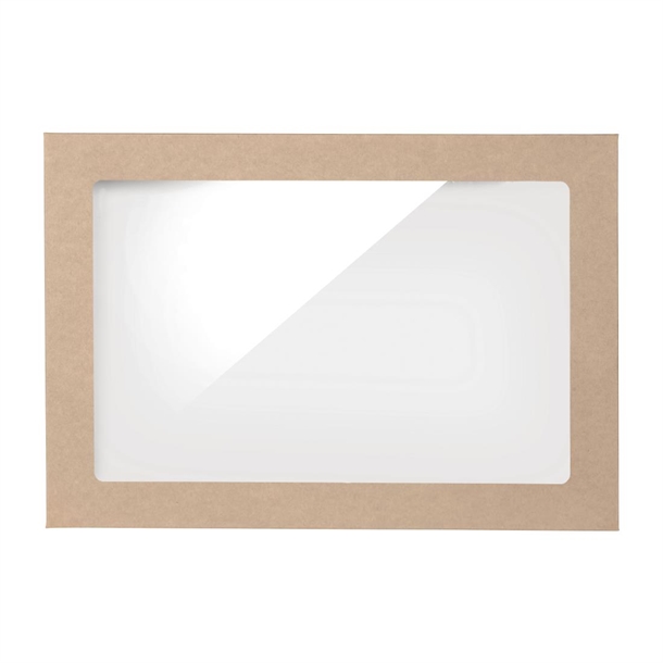 BioPak BioBoard PLA Window Lid for Catering Tray Bases Medium (100 Pack)