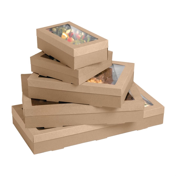 BioPak BioBoard PLA Window Lid for Catering Tray Bases Medium (100 Pack)