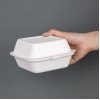 Fiesta Compostable Bagasse Burger Boxes with Bottom Ridges 157mm (500 Pack)