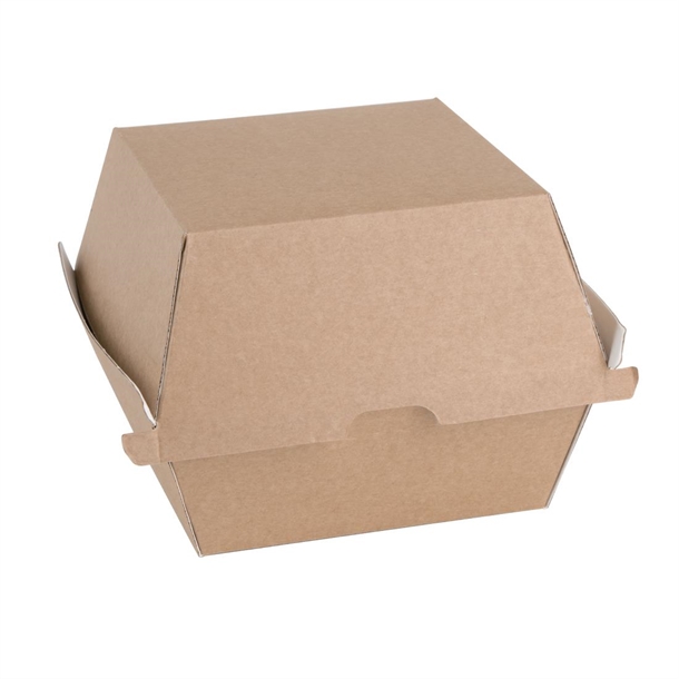 Fiesta Compostable Kraft Burger Boxes Large 112mm (150 Pack) Fiesta Compostable Kraft Burger Boxes Large 112mm (150 Pack)