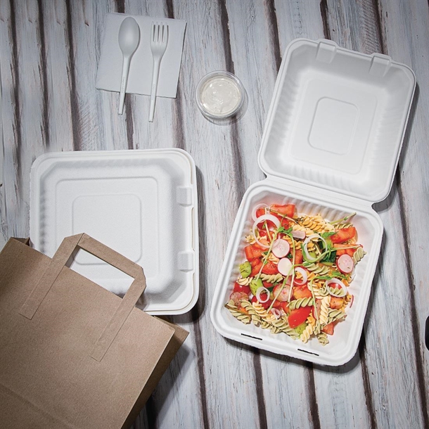 Fiesta Compostable Bagasse Food Container236mm (200 Pack)