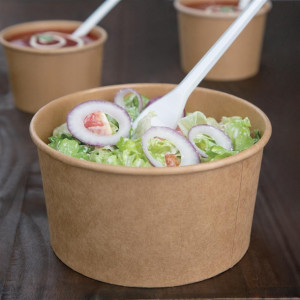 Fiesta Compostable Round Kraft Salad Bowl 1000ml (300 Pack)