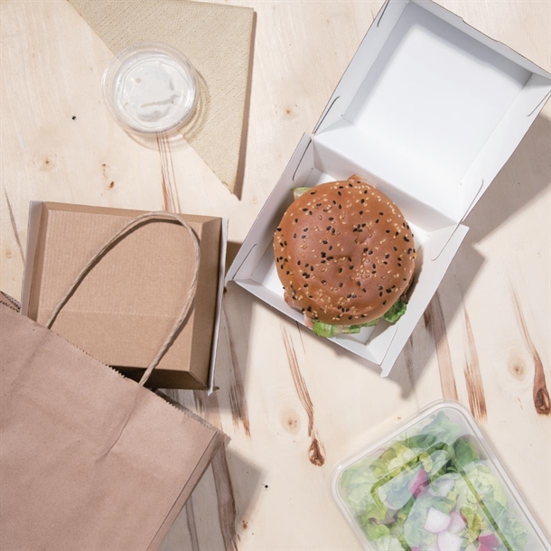 Fiesta Compostable Kraft Burger Boxes Small 105mm (200 Pack) Fiesta Compostable Kraft Burger Boxes Small 105mm (200 Pack)