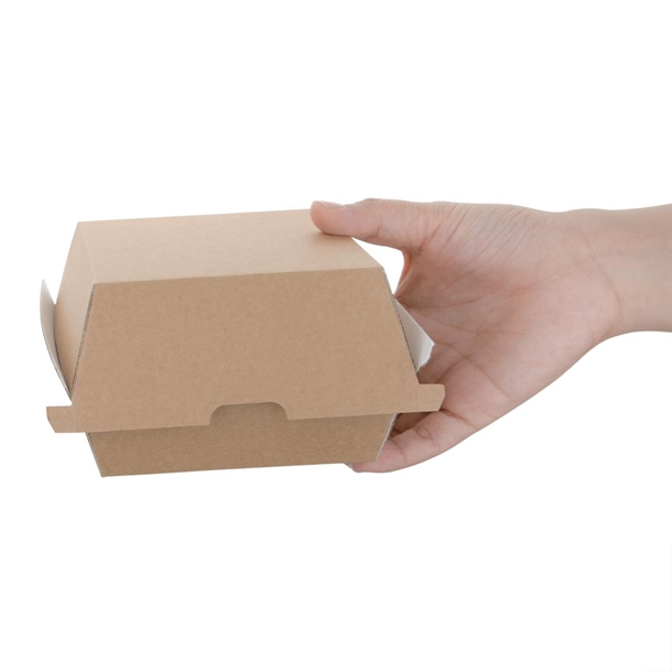 Fiesta Compostable Kraft Burger Boxes Small 105mm (200 Pack) Fiesta Compostable Kraft Burger Boxes Small 105mm (200 Pack)