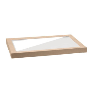 BioPak BioBoard PLA Window Lid for Catering Tray Bases Extra Large (50 Pack)