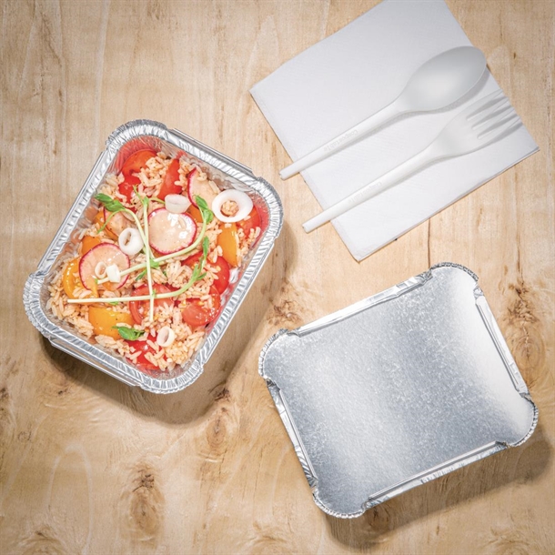 Waxed Lids for Fiesta Recyclable Medium Foil Containers (500 Pack)