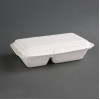 Fiesta Compostable Bagasse Food 2 Compartment Container 253mm (200 Pack)