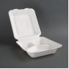 Fiesta Compostable Bagasse Food 3 Compartment Container 223mm  (200 Pack)