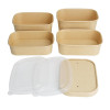 Fiesta Recyclable Paper Lids for Rectangular Containers (300 Pack)