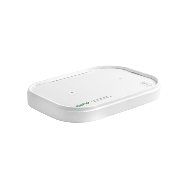 BioPak BioBoard Takeaway Lid White to suit 500 - 1000ml (300 Pack)