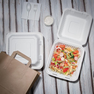 Fiesta Compostable Bagasse Food Container 223mm (200 Pack)