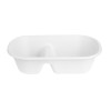 Fiesta Compostable Bagasse Oval 2-Compartment Container - 900ml (100 pack)