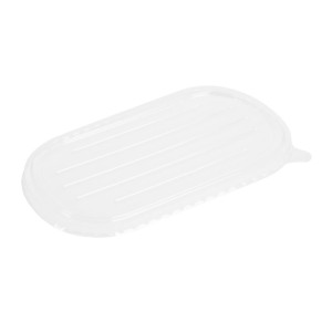 Fiesta Recyclable PET Lids for Bagasse Oval Containers (100 pack)
