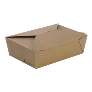 BioPak BioBoard Kraft Takeaway Lunch Boxes Large (200 Pack)