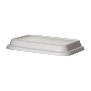 Detpak Sugarcane Dome Lid White - 184x127x50mm (400 Pack)