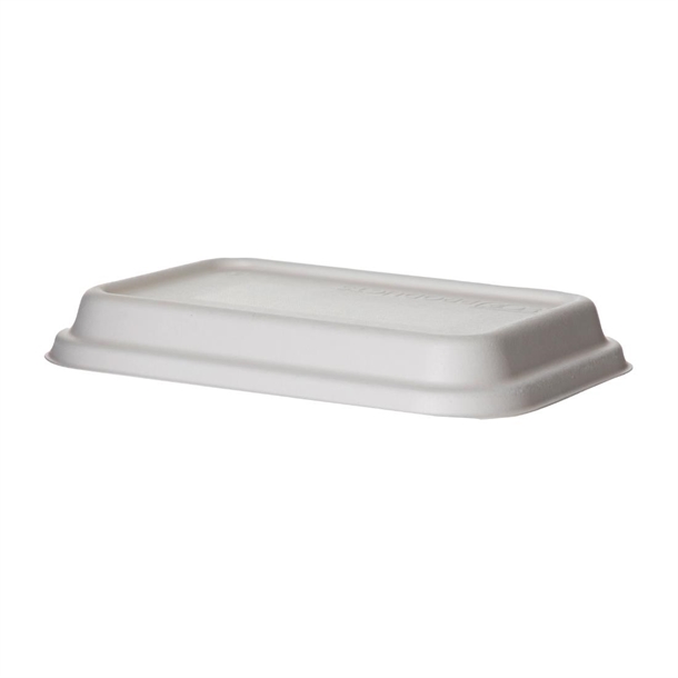Detpak Sugarcane Dome Lid White - 184x127x50mm (400 Pack)