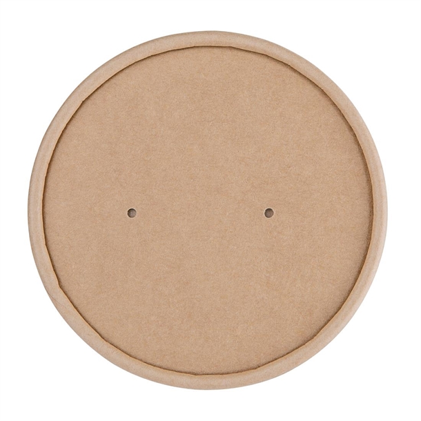 Fiesta Compostable Biodegradable Paper Soup Container Lids 98mm (500 Pack)