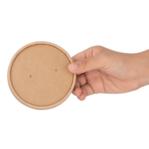 Fiesta Compostable Biodegradable Paper Soup Container Lids 98mm (500 Pack)