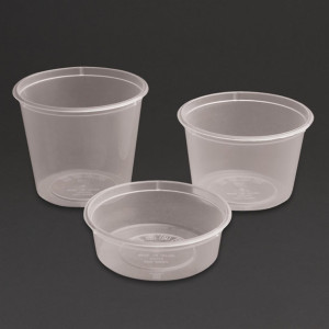 Fiesta Recyclable Plastic Microwavable Deli Pot 100ml / 3.5oz (100 Pack)