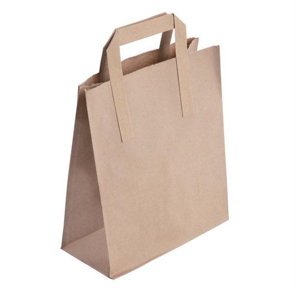 Fiesta Compostable Recycled Brown Paper Carrier Bags Medium (250 Pack) Fiesta Compostable Recycled Brown Paper Carrier Bags Medium (250 Pack)